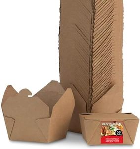 Take Out Food Containers Microwaveable Kraft Brown Take Out Boxes 30 oz (50 Pack) Leak and Grease Resistant Food Containers - Recyclable Lunch Box - To Go Containers for Restaurant, Catering and Party