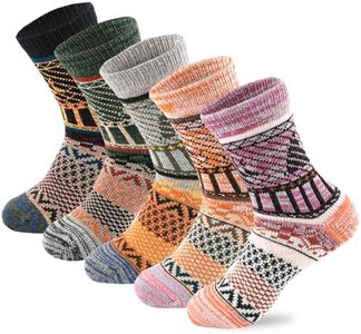 LKV 5 Pairs Wool Socks for Women - Cute Funny Fuzzy Warm Cozy Colorful Crew Socks for Women Men Fall Winter Christmas Stocking Stuffers Gifts Socks Knit