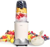 COOK WITH COLOR Personal Power Blender 600W, 24oz Capacity, BPA-Free Jar, Ice-Crushing Blades, Ideal for Smoothies & More, Anti-Slip Feet, Easy to Clean, Cream