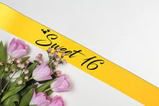 Style Secrets 4" Shimmering Sweet 16 Birthday Princess Sash for Girls (Yellow)