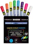 Liquid Chalk Drawing Markers for Car Windows, Auto Windshields, Mirrors, White Boards, Retail + Restaurant Signs. Erasable Chalk Markers – Washable – Bold - Neon 8pck. 10mm tip - 3 writing options.