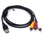 Nightwolf ® 5ft 1.5M USB Male to 3 RCA Male Jack Splitter Audio Video AV Composite Adapter Cable for USB-enabled Television or PC