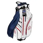 Zero Friction White Golf Stand Bag, Bonus 40" Golf Towel & Men's Universal-Fit Golf Glove Included