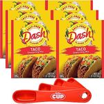 Dash Salt Free Taco Seasoning Mix, 1.25 oz (Pack of 6) with By The Cup Swivel Spoons