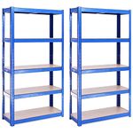 G-Rack 150cm Shelving Unit - Heavy Duty Boltless Metal Steel Storage, Adjustable 5 Tier System for Garages and Sheds, Easy to Build, Aluminium 5 Shelf Storage, Heavy Duty for Home or Warehouse