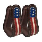 Tahoe Patriotic American Flag Leather Western Stirrups