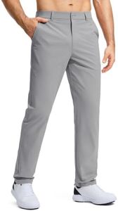 Pudolla Men's Golf Pants Stretch Classic Fit Work Dress Pants 32 Lightweight Quick Dry Casual Slacks Trousers with Pockets(Light Grey 34Wx32L)