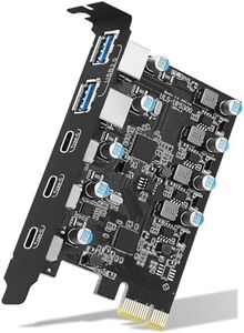 YEELIYA USB PCIE Card 5-Port (3X USB C,2X USB 3.0-A) PCI Express Expansion Card Desktop PC Internal USB hub for Windows 10/8/7 and MAC OS 10.8.2 Above