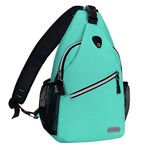 MOSISO Sling Backpack, Multipurpose Crossbody Shoulder Bag Travel Hiking Daypack, Light Cyan