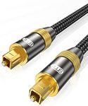 EMK Optical Audio Cable Digital Toslink Cable 24K Gold-Plated Nylon Braided S/PDIF Cable for Home Theater, Sound Bar, TV, PS4, Xbox, PlayStation (5Feet/1.5M)