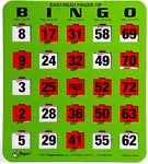 Regal Games Easy Read Green Bingo Heavy Duty 5 Ply Jumbo Shutter Slide Bingo Cards with Big Tabs (50 Pack)