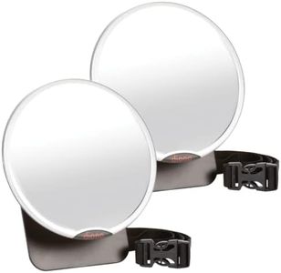 Diono Easy View Pack of 2 Baby Car Mirrors, Safety Car Seat Mirror for Rear Facing Infant, Fully Adjustable with 360 Rotation, Wide Crystal Clear View, Shatterproof, Crash Tested