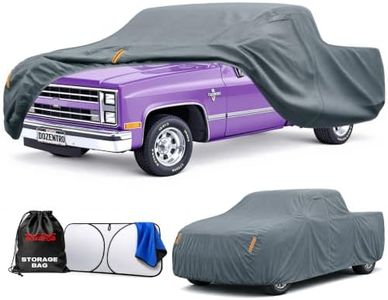 Waterproof Heavy Duty Car Cover Custom Fit Ford F-100 Regular Cab Short Bed, Full Exterior Cover with Sunshade, Cotton Liner and Breathable Ventilation Mesh, Sun Rain UV Protect with Door Zipper
