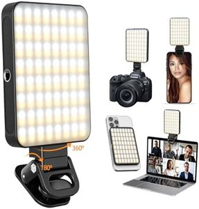 ZORBES® USB Phone Light Rechargeable Camera Fill Light Magnetic Phone Light 3 Color LED Selfie Light for Phone 360 °Rotating Clip On Phone Light Book Light