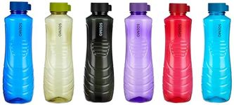 Amazon Brand - Solimo 1 Lt Water Bottle | Multicolor | Set Of 6 (Peacock) - Polyethylene Terephthalate