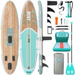 Niphean Inflatable Stand Up Paddle Board with Seat & SUP Accessories, Anti-Slip EVA Deck, 10'6'' Paddleboards wtih Kayak Seats with Back Support Inflatable Paddle Boards for Adults & Youth
