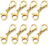 OHINGLT Double Lobster Clasp Extender Necklace Clasp Connector Bracelet Extension,Gold and Silver Lobster Claw Clasp Double Opening Jewelry Clasps for DIY Jewelry Making Women