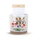 DEMDACO Wildflower & Friends Watercolor 4 x 4 Ceramic Stoneware Planter and Journal Set