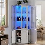 Gyfimoie Corner Bar Cabinet w/LED L