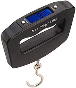 Meichoon Mini Portable Digital Luggage Weight Scale Electronic Scale Steelyard 110lb /50kg with Fishing Hanging Hook Tare Function Backlit LCD Display for Home Farm Factory Hunting Outdoor C42