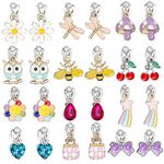 PinkSheep Clip On Earrings for Little Girls Kids Jewelry 12 Pairs Gift for 4/5/6/7/9/10 Years Old Bow Tie Honeybee Flower Earring