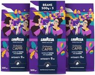 Lavazza, Tales of Capri, 1.5 Kg, Coffee Beans, Ideal for Espresso Coffee Machines, with Notes of Toffee and Almond, Arabica and Robusta, Intensity 9/10, Dark Roasting, Roasted in Australia, 3x500 g