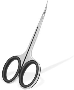 CGBE Ciseaux à Cuticules Précise avec Pointe Incurvée, Poignées en Silicone Antidérapante, Ciseaux Cuticules Professionnels Extra Fine Tranchant en Acier Inoxydable 420, Noir