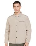 Qube By Fort Collins Men's Polyester Standard Length Jacket (BC617AZ_Camel_2XL)