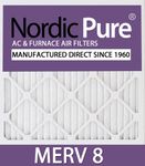 Nordic Pure 16x25x5 (4-7/8 Actual Depth) MERV 8 Trion Air Bear Replacement Pleated AC Furnace Air Filter, Box of 2