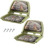 Garvee 2 Pack Boat Seats, Molded Low Back Fishing Boat Chairs, Flip-Up Jon Boat Seats, Bass Boat Cabin Seating for Speedboat, Canoe, Sightseeing Boats, Camo