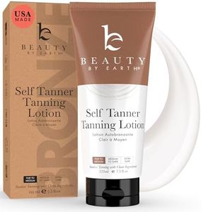 (222ml (1 pk), Fair to Medium) - Beauty by Earth Self Tanner Tanning Lotion - Fair to Medium Fake Tan Self Tanning Lotion for Body, Gradual Tanning Lotion Self Tanner for Natural Looking Self Tan, Sunless Tanner Tan Lotion (222ml, Fair to Medium)