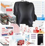 72HRS Essential Emergency Preparedness Kits - 3 Day Survival Backpack or Bug Out Bags for Earthquake, Hurricane, Tornado, Flood, Tsunami, Wildfire, Bad Weather, Nuclear Disaster (Black 4 Person)