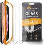 rooCASE 3-Pack Screen Protector for iPhone Xs Max, [Force Resistant Up to 44 Pounds] Tempered Glass Screen Protector for iPhone Xs Max 6.5-inch (2018) - 9H Hardness, Easy Installation [Case Friendly]