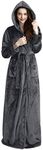 iCREAT Womens Long Hooded Bathrobe 