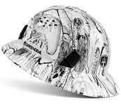 GREEN DEVIL Full Brim Hard Hat Vented Construction Helmet Cascos De Construccion ABS Work Hardhat for Men&Women 6 Point Adjustable Ratchet Suspension Custom Pattern Design