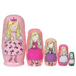 ELUTONG Wooden Nesting Dolls Russian - Angel Russian Matryoshka Nested Dolls, 5Pcs/Set Handmade Stacking Educational Learning Kids Toys