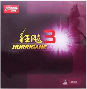 DHS Hurricane 3 Table Tennis Rubber Sheet Ping Pong Rubber (Red, 2.2)