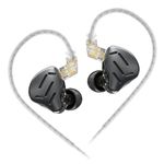 KZ Zax Metal Headset 7BA+1DD Hybrid 16 Drivers HiFi Bass Earbuds in Ear Monitor Headphones Sport Noise Cancelling Earphones(No mic,Black)