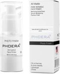 PHOERA Primer Pore Invisable Matte Photo Finish Face Makeup Pore filler Primer Base Oil Free Full Coverage Make Up Base Concealer Long Lasting Flawless Pores Minimiser Liquid Moisturizing (18ml)