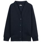 CityComfort Girls Cardigan, Long Sleeve Button Down School Cardigan for Kids (Navy 1 Pack, 9-10 Years)