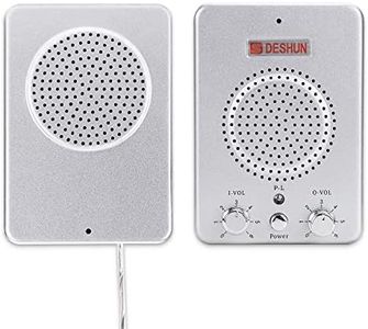 DESHUN Window intercom System Dual Way, Window Speakers, A walkie-Talkie That can be Attached to Glass,Built-in Microphone, intercom System for The Business/Bank/Office/Hospital/Station/Catering
