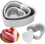 Youeon 3 Pack 4/6/8 Inch Heart Shaped Cake Pans with Removable Bottom, Nonstick Aluminum Cheesecake Baking Molds for Valentine's Day, Birthday, Wedding & Holiday Baking