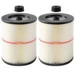 17816 Filter for Craftsman Shop Vac Air Filter, Replacement for Craftsman Wet Dry Vac Filter for Craftsman 9-17816 Vacuum Filter 5 6 8 12 16 Gallon and Larger Vacuum Cleaner 2 Pack