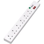 Tripp Lite by Eaton – Outlet Surge protector – TLP6B18 – 6 British BS1363A outlets – 1,8m Cord - White