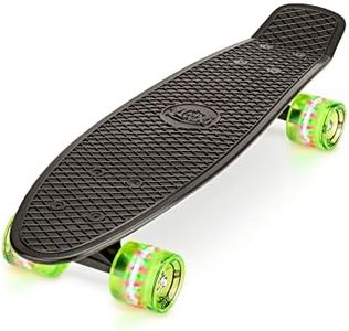 Xootz Kid's Complete Retro Plastic Skateboard with LED Light Up Wheels