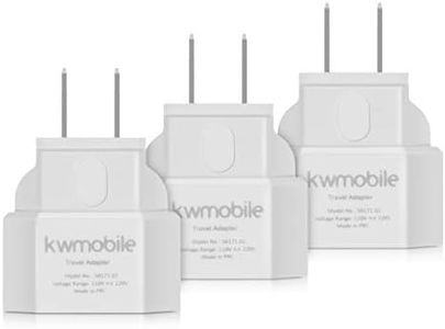 kwmobile 3X Adaptador de Viaje para EEUU - Adaptadores de Enchufe de EEUU a España y Europa - Conector USA Canadá Japón México Filipinas - Blanco