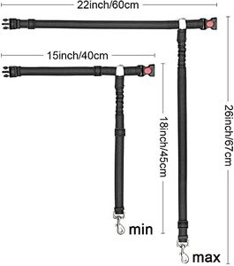Adjustable Dog Car Seat Belt – Black Pet Safety Harness