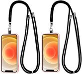 FYY[2 Pack]Phone Lanyard,Universal Crossbody Cell Phone Lanyards,2×Durable Pads,2×Adjustable Shoulder Neck Straps,Cell Phone Lanyard Compatible with iPhone,Samsung Galaxy and All Smartphones, Black