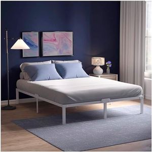 Dreamzie Struttura Letto Matrimoniale 180x200 con Rete in Metallo Bianco - Rete 180x200 con Gambe - Altezza 41 cm - Resistente, Montaggio Facile, Ampia Capacità di Stoccaggio