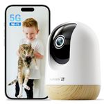 MUBVIEW 5G WiFi Indoor Security Camera No Subscription, Pet Camera with Phone App, Baby Monitor WiFi Smartphone, 2K Night Vision Pan-Tilt Dog Camera, Auto Tracking, 2-Way Audio, Local/Cloud Storage